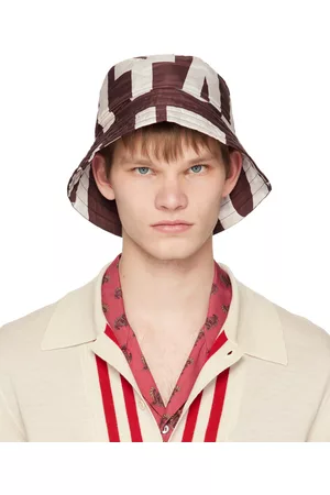 DRIES VAN NOTEN Burgundy Logo Bucket Hat