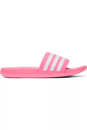 adidas Flip Flops - Kids Pink Adilette Comfort Little Kids Slides