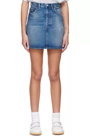 Acne Studios Blue Button-Fly Denim Miniskirt