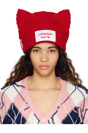 Charles Jeffrey Loverboy Red Chunky Ears Beanie