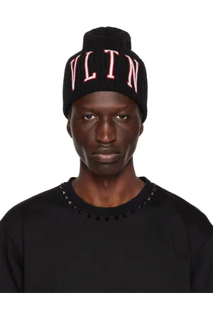 VALENTINO GARAVANI Black 'VLTN' Beanie