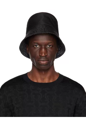 Salvatore Ferragamo Men Hats - Black Reversible Bucket Hat
