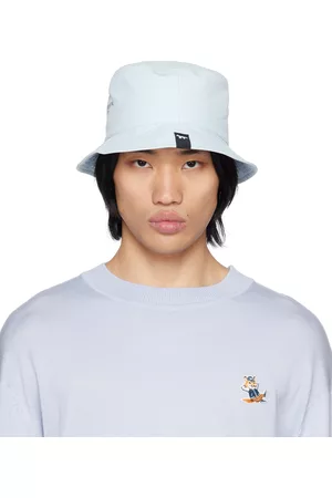 Maison Kitsuné Men Hats - Blue Embroidered Bucket Hat