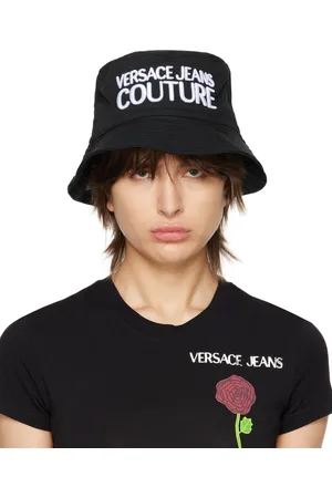 VERSACE Women Hats - Black Embroidered Bucket Hat