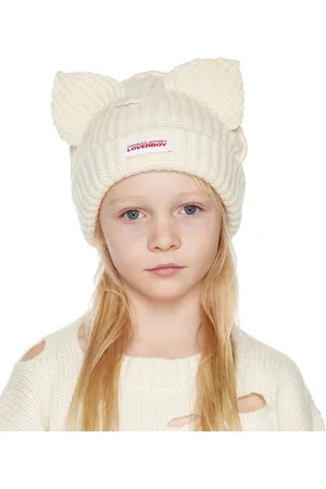 Charles Jeffrey Loverboy Beanies - SSENSE Exclusive Kids Off-White Chunky Ears Beanie