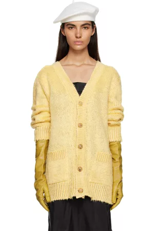 Maison Margiela Yellow Brushed Cardigan