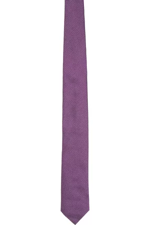 Z Zegna Men Neckties - Purple Jacquard Tie