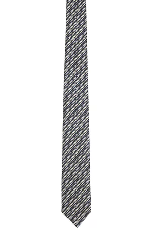 Z Zegna Navy & Yellow Striped Tie