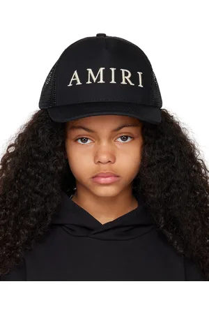 AMIRI Kids Black Logo Trucker Cap