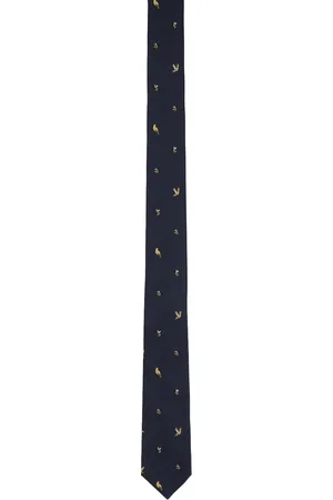 Thom Browne Navy Classic Birds And Bees Tie