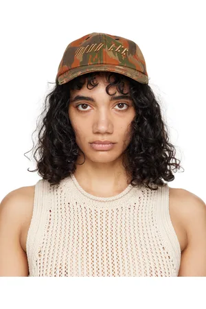 DION LEE Taupe Frayed Camo Cap