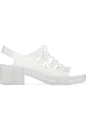 Bottega Veneta Women Sandals - Off-White Pudding Jelly Heeled Sandals
