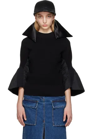 SACAI Women Caps - Black Bow Cap