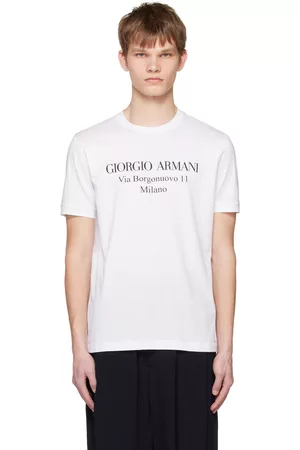 Armani Men T-shirts - White Printed T-Shirt