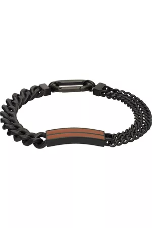 Z Zegna Black Chain Bracelet