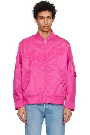 Pink bomber on sale jacket mens