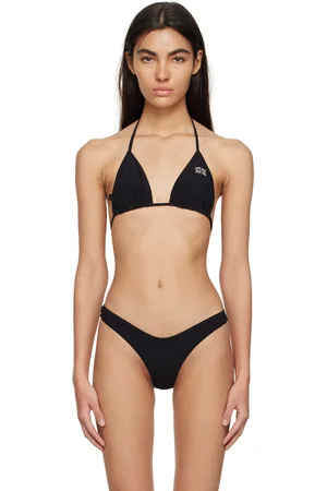 Ganni Black String Bikini Top