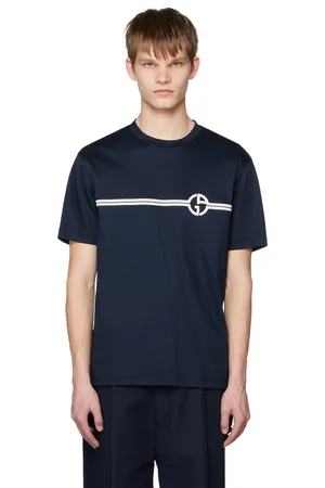Armani Navy Embroidered T-Shirt