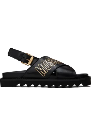 Moschino Black Criss-Cross Sandals