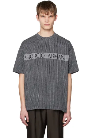 Armani Black Herringbone T-Shirt