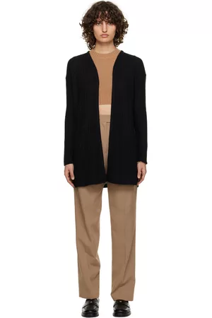 Max Mara Women Belted Sweaters - Black Belted Cardigan