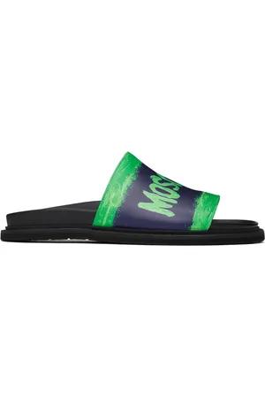 Moschino Black & Green Logo Sandals