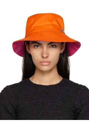Ganni Orange Logo Bucket Hat