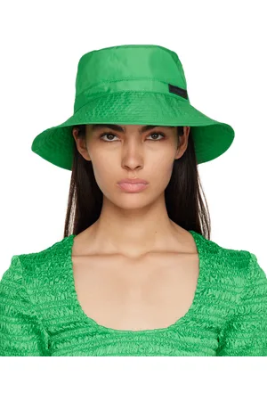 Ganni Green Logo Bucket Hat