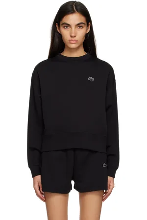 Lacoste Women Sweatshirts - Black Patch Sweatshirt