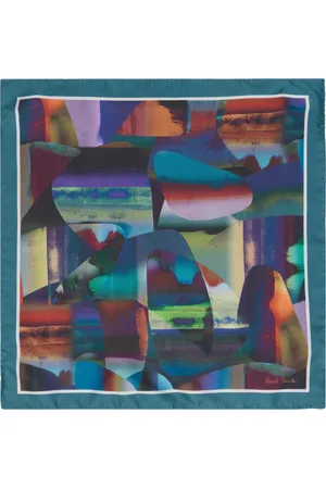 Paul Smith Blue Abstract Pocket Square