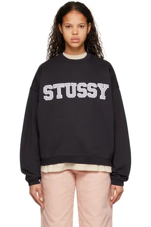 STUSSY Black Relaxed Oversized Sweatshirt