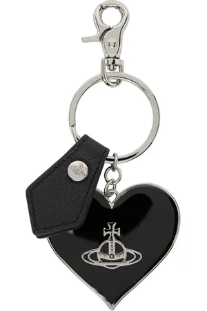 Vivienne Westwood Black Mirror Heart Orb Keychain