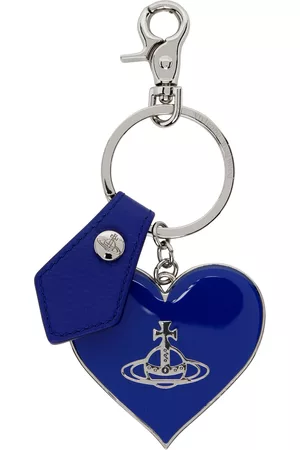 Vivienne Westwood Blue Mirror Heart Orb Keychain
