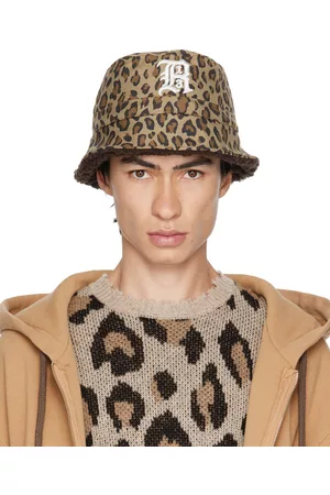 R13 Beige Leopard Logo Bucket Hat