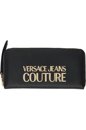 VERSACE Black Logo Continental Wallet