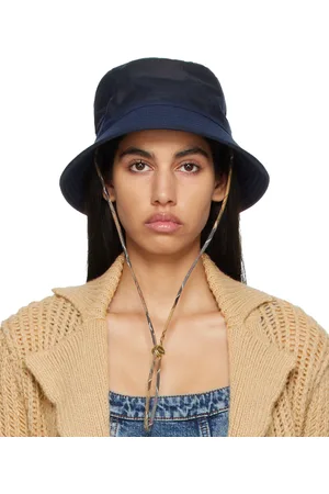 Chloé Navy Barbour Edition Quilted Bucket Hat