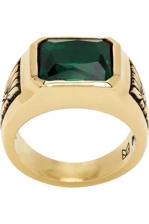 Maple Gold & Emerald Midnight Slim Ring