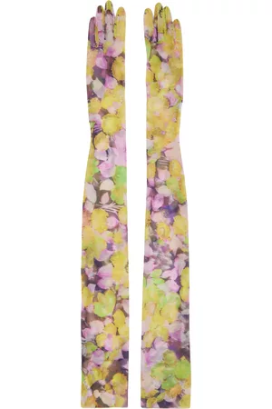 DRIES VAN NOTEN Yellow Printed Gloves