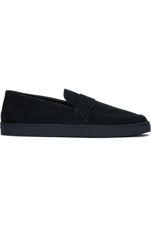 Armani Navy Embossed Loafers
