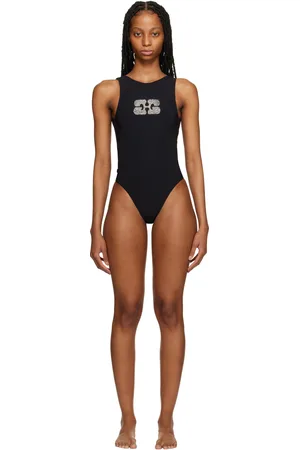Ganni Black Sporty One-Piece Swimsuit