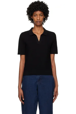 Sunspel Black Textured Polo