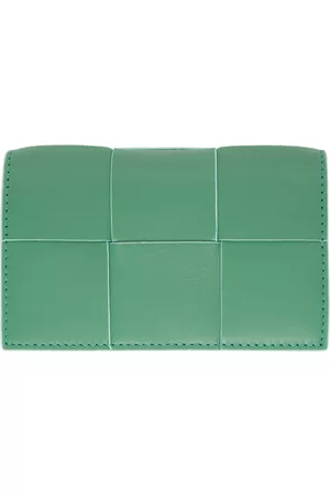 Bottega Veneta Green Intreccio Card Holder