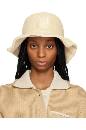 Jacquemus Women Hats - Beige Le Raphia 'Le Bob Bandho' Bucket Hat