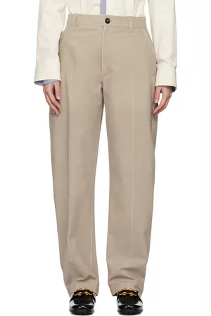Bottega Veneta Beige Printed Leather Pants