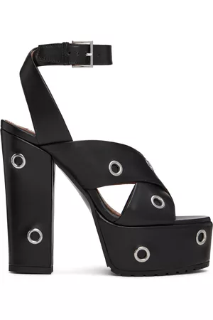 Alaïa Black Eyelets Platform Sandals