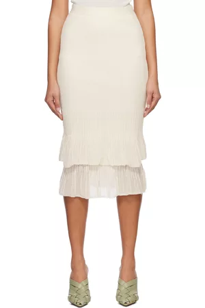 Bottega Veneta Off-White Light Midi Skirt