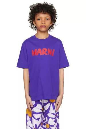 Marni Kids Blue Printed T-Shirt