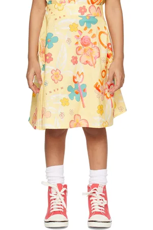 Marni Kids Yellow Printed Skirt