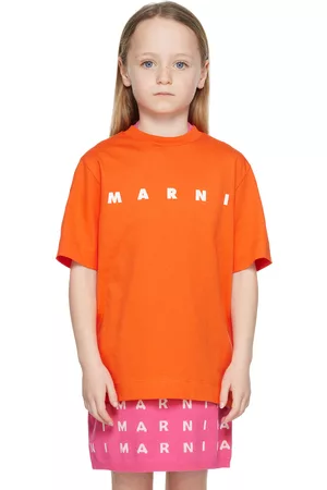 Marni Kids Orange Printed T-Shirt