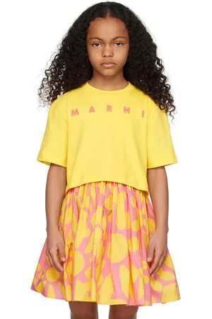 Marni Kids Yellow Cropped T-Shirt